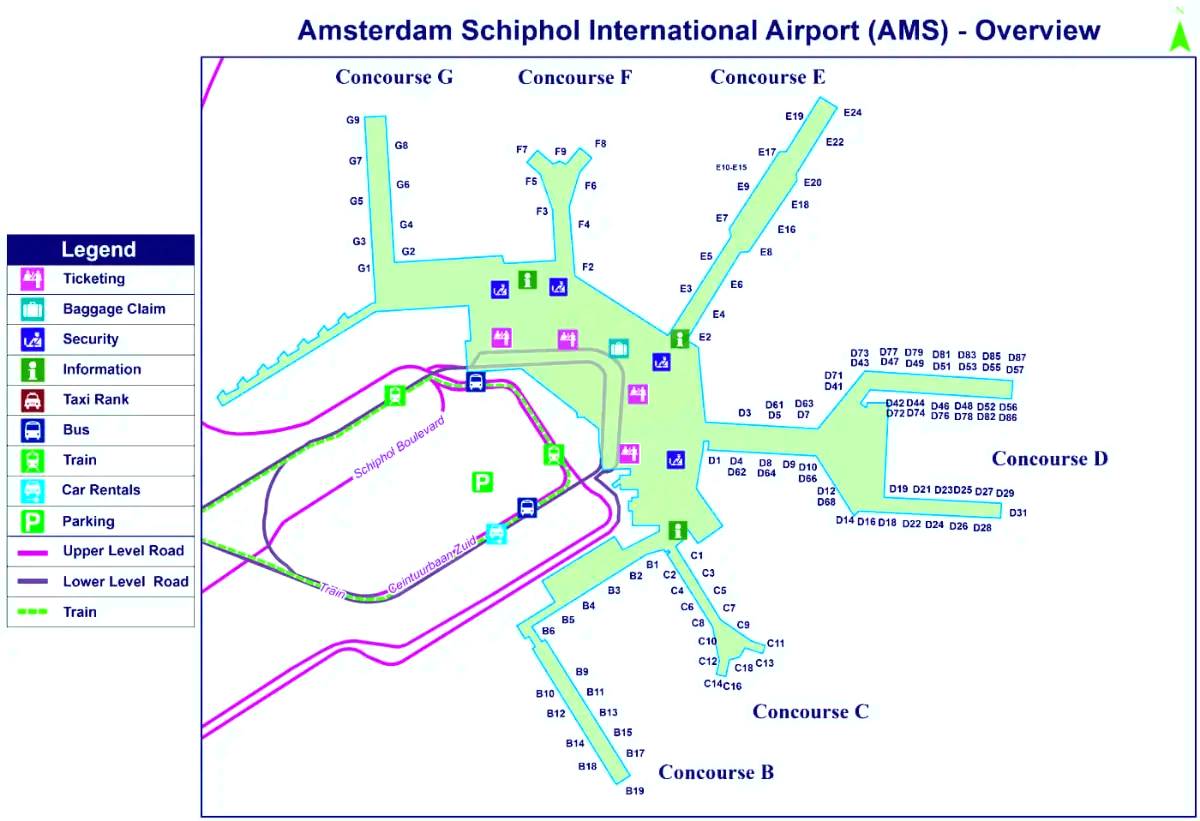 Amsterdam flyplass Schiphol